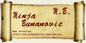Minja Bunanović vizit kartica